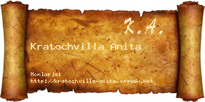 Kratochvilla Anita névjegykártya
